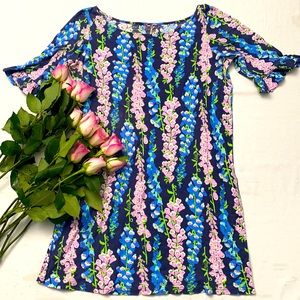 Lilly Pulitzer Blue Flower Shirt Dress | L